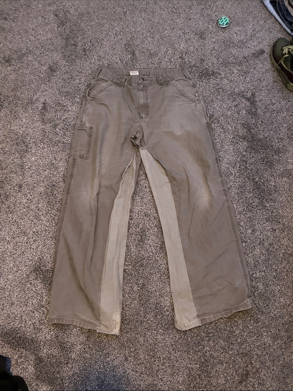 Carhartt Custom Dungaree Two-Tone Men's Cargo Pants in Cream and Tan